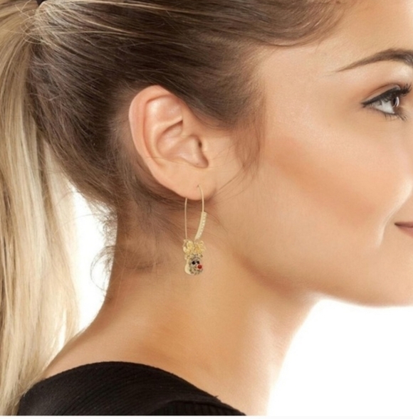 ✨️🦌NWT BETSEY JOHNSON SPARKLING ✨️REINDEER DANGLING EARRINGS ✨️🦌✨️🦌✨️🦌✨️🦌✨️ - Picture 4 of 4